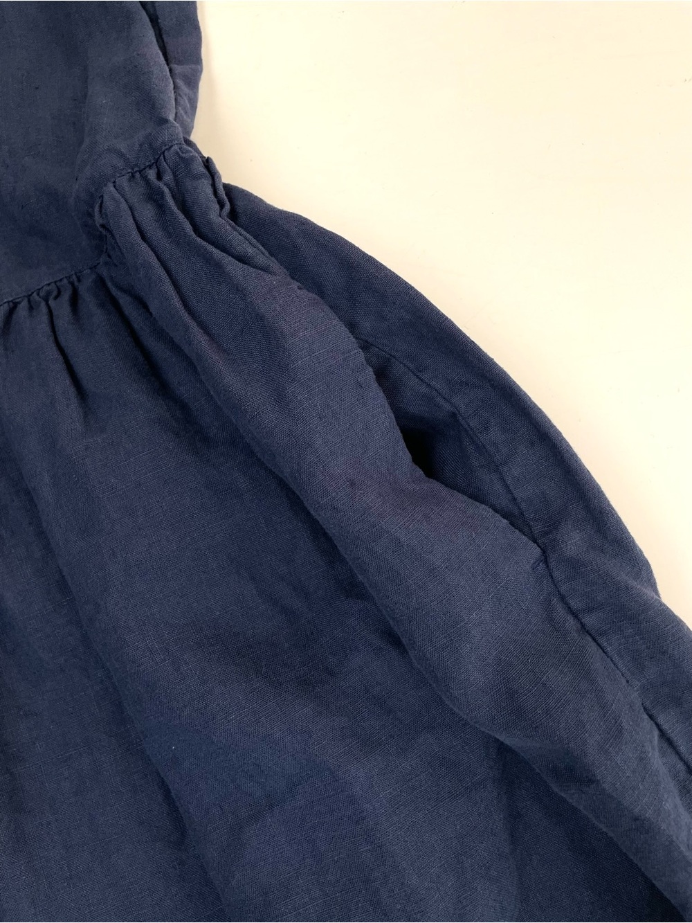 Frank & Eileen DAPHNE Popover Linen Maxi Shirt Dress Navy Large - Picture 9 of 14